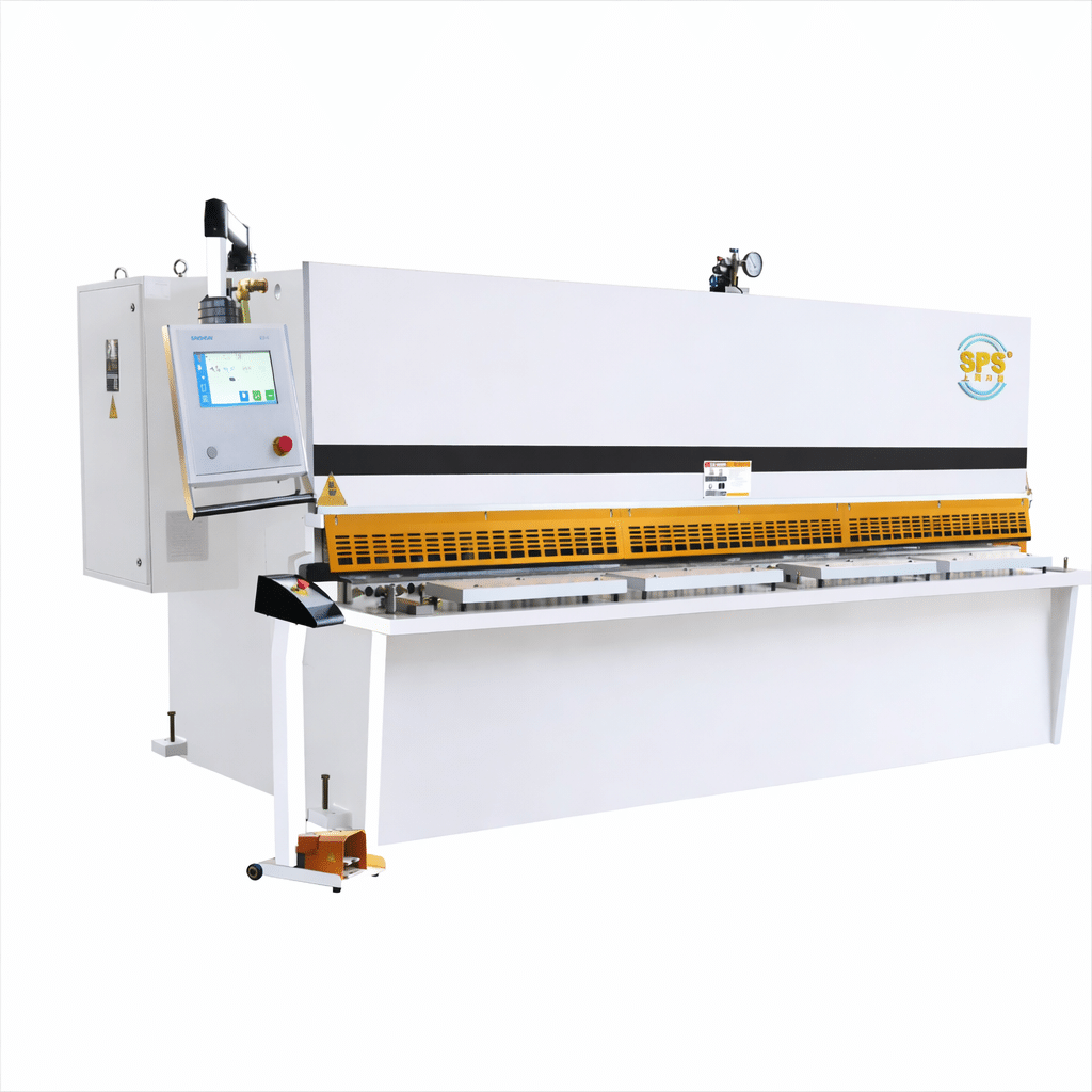 CNC hydraulic pendulum shearing machine for sheet metal cutting with precision rear gauge and CNC control system