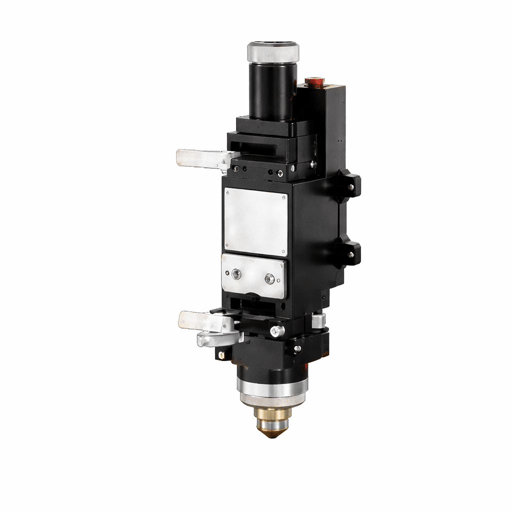Laser cutting head with automatic focusing system for consistent cutting quality.