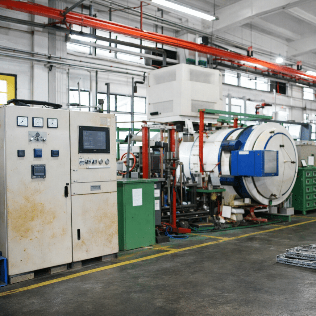 metal fabrication workshop with CNC machines