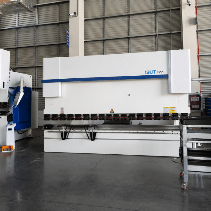 CNC press brake machine with precision tooling setup for accurate metal bending and V-die selection