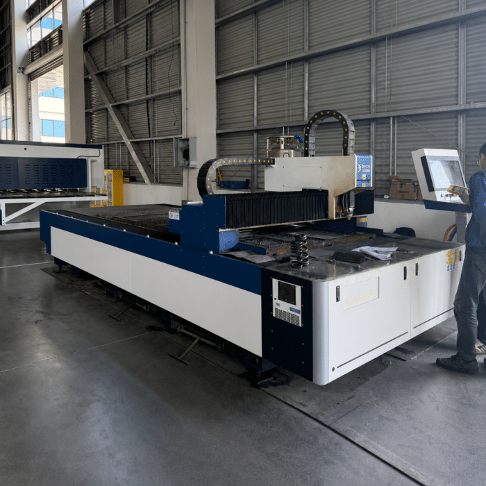Metal fabrication line cost guide including laser cutting machine and press brake