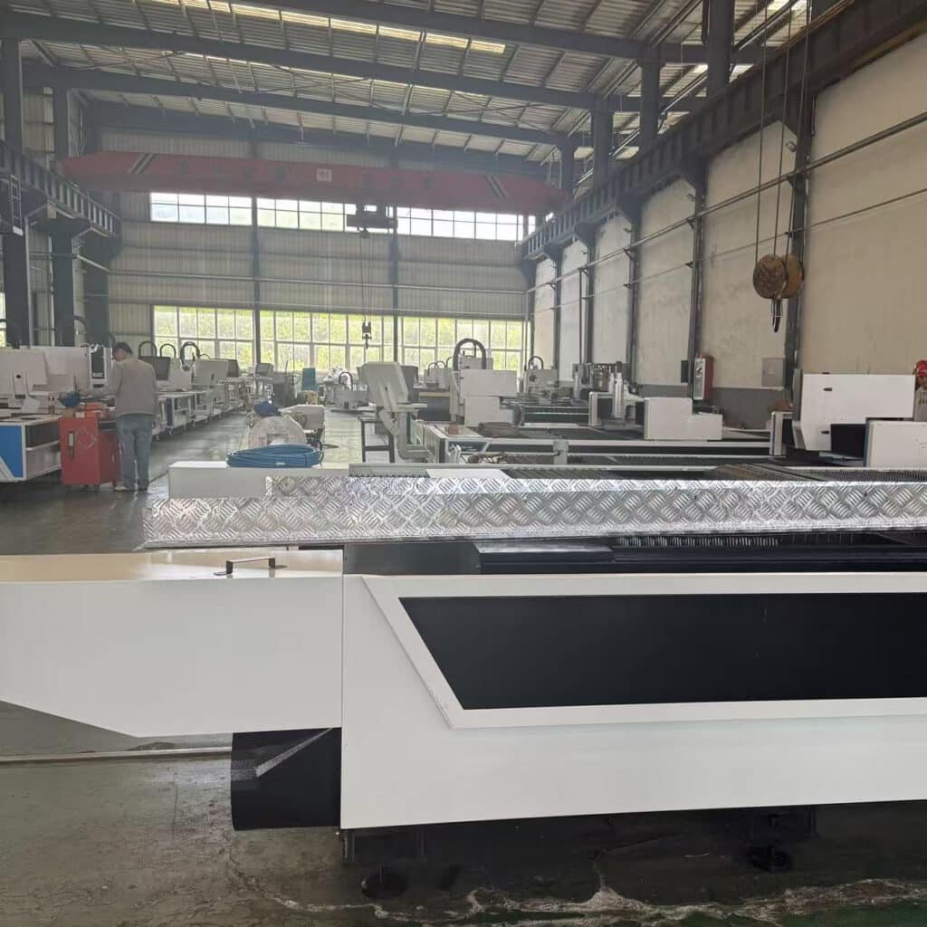 complete metal fabrication production line with laser cutting machine press brake and sheet metal processing equipment