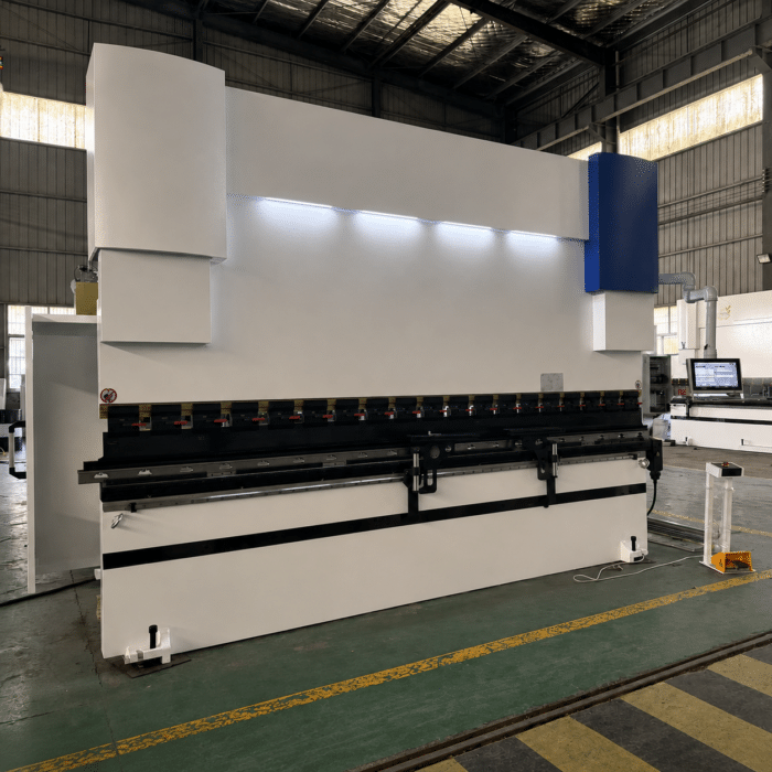 Sheet metal bending process showing bending angle accuracy control