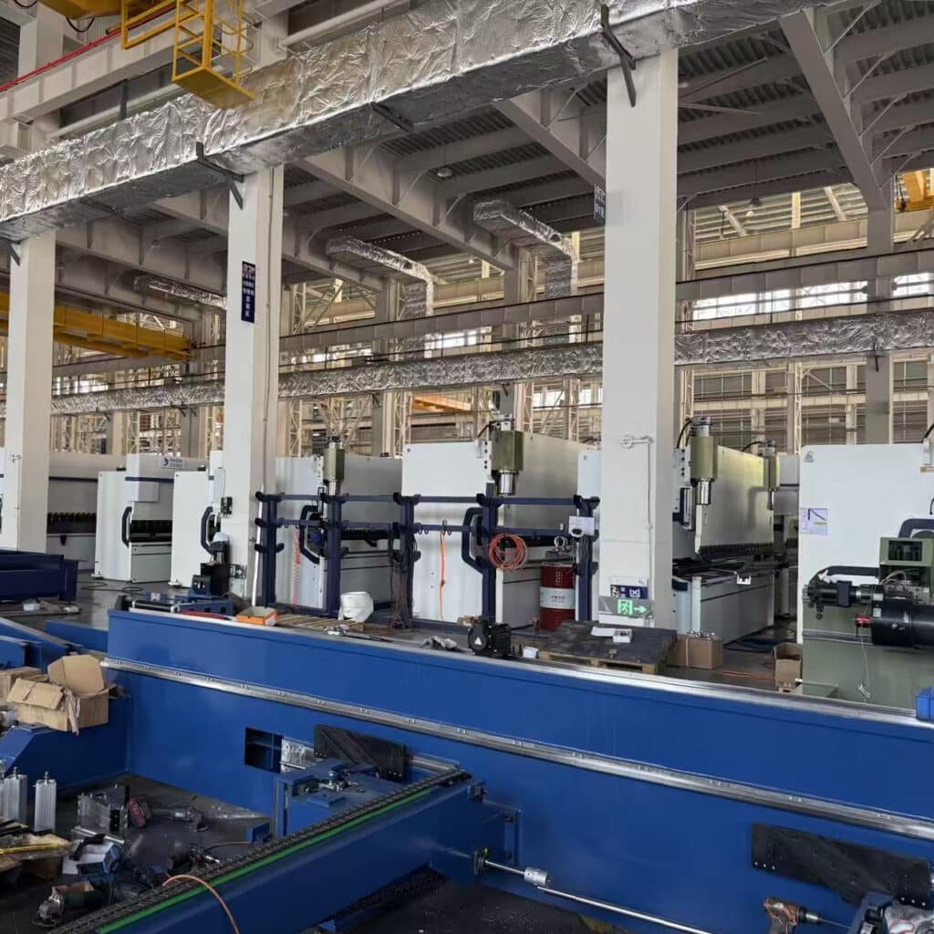 CNC press brake machine production workshop and assembly line