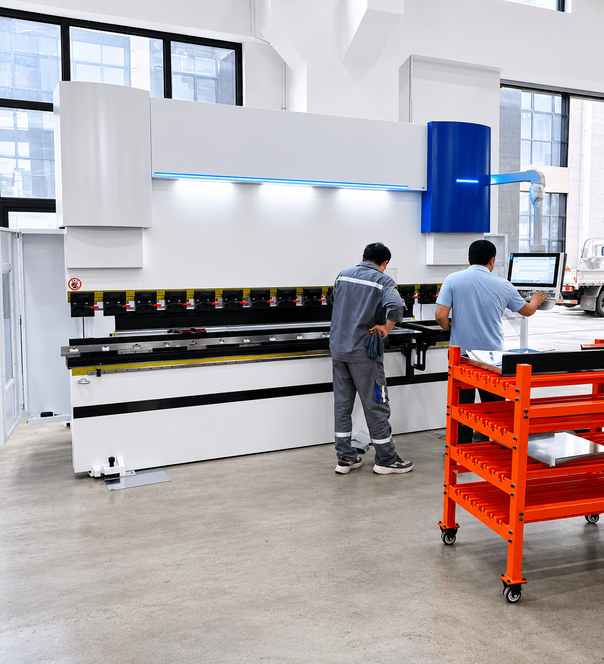 Servo CNC press brake machine testing before shipment