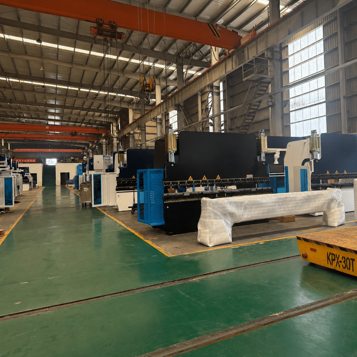 CNC press brake production workshop for sheet metal fabrication